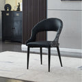 Modern Leather Dining Chair with Leopard Print Design